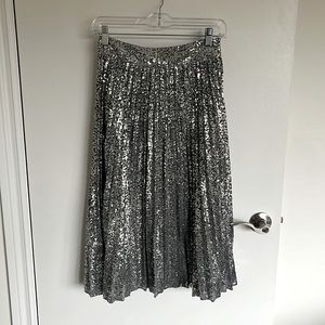 Sezane silver Sequin skirt